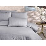 Parure de lit - housse de couette 220 x 240 + 2 taies d'oreiller 60 x 60  80  coton- Gris