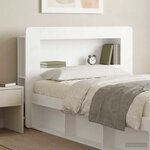 vidaXL Cabinet de Tête de Lit avec stockage Blanc Bois d’ingénierie