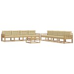 vidaXL Ensemble de canapés d'extérieur 9 pc Blanc et Beige Polyester