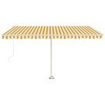 vidaXL Auvent manuel rétractable sur pied 400x350 cm Jaune/Blanc