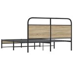 vidaXL Cadre de lit sans matelas 150x200 cm chêne fumé bois ingénierie