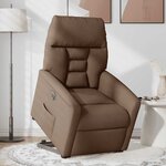 vidaXL Fauteuil inclinable électrique marron tissu