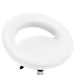 Chaise fauteuil siège de travail roulante similicuir blanc 02_0024075