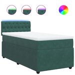 vidaXL Sommier à lattes de lit avec matelas Vert foncé 90x200 cm