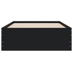 vidaXL Cadre de lit avec tiroirs noir 75x190 cm bois d'ingénierie