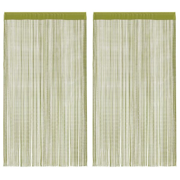 vidaXL Rideau en fils 2 Pièces 100 x 250 cm Vert
