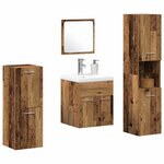 vidaXL Ensemble de mobilier de salle de bain 4 Pièces Bois Ancien