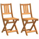 vidaXL Chaises de bistrot d'extérieur 2 pc Bois d'Acacia Massif