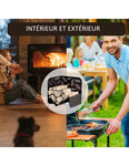 THIRARD - Range bûches noir pour intérieur et extérieur Pattern  acier  433x500mm