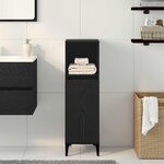 vidaXL Cabinet de salle de bain avec porte Chêne noir 30 x 30 x 100 cm