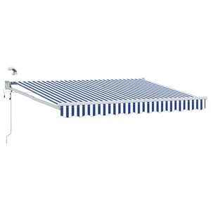 vidaXL Auvent rétractable électrique Bleu et Blanc 3 5 x 2 5 m