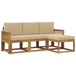 vidaXL Ensemble de canapés d'extérieur 4 pc Naturel et Beige Polyester