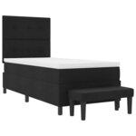 vidaXL Lit à ressorts avec tête de lit Noir 90 x 200 cm tissu