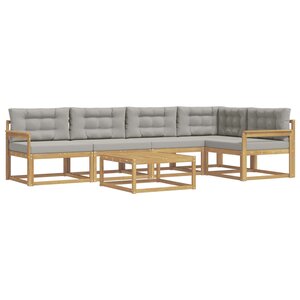vidaXL Ensemble de canapés d'extérieur 6 pc Blanc et gris clair