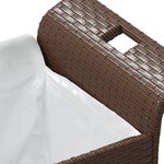 vidaXL Banc de jardin avec coussin marron 116x46x57 cm résine tressée
