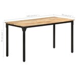 vidaXL Table de salle à manger 140x70x76 cm Bois de manguier brut