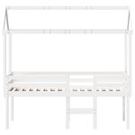vidaXL Lit haut avec toit blanc 90x200 cm bois de pin massif
