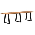 vidaXL Table à manger avec bord naturel 280x80x74 cm bois massif chêne