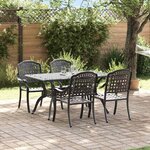 vidaXL Ensemble de salle à manger pour jardin 5 Pièces Noir Aluminium