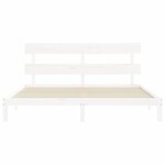 vidaXL Cadre de lit sans matelas blanc 200x200 cm bois massif de pin