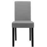 Kit de 2 chaises rembourrées avec pieds en bois massif housse en synthétique 90 cm gris et noir 03_0002360