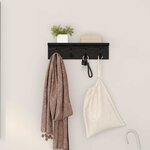 vidaXL Porte-manteau mural avec étagère Chêne noir 40 x 10.5 x 10.5 cm