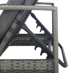 vidaXL Chaise longue avec accoudoirs Résine tressée Gris