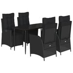 vidaXL Ensemble à manger de jardin coussins 5Pièces Noir Résine tressée