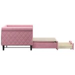 vidaXL Lit de jour avec gigogne et tiroirs sans matelas rose 80x200 cm