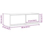 vidaXL Meuble TV chêne noir 80x31x25 5 cm bois d'ingénierie