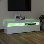 vidaXL Meuble TV avec lumières LED blanc brillant 120x35x40 cm