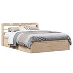 vidaXL Cadre de lit avec tête de lit 120x190 cm bois de pin massif
