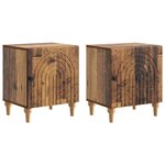 vidaXL Cabinet de chevet 2 pc Bois ancien 43 x 34 5 x 50 cm