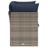vidaXL Canapé de jardin 2 places avec coussins gris résine tressée