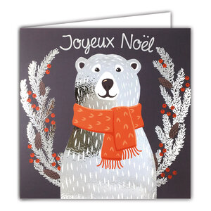 Carte Joyeux Noël avec Enveloppe Blanche 15x15cm