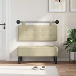 vidaXL Tête de lit suspendue Avec lumière LED Crème Simili cuir