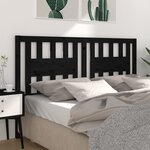 vidaXL Tête de lit Noir 126x4x100 cm Bois massif de pin