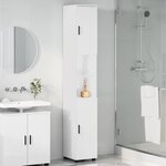 vidaXL Meuble de salle de bain haut Blanc brillant 30 x 35 x 192 cm