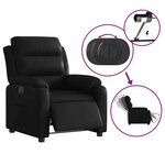 vidaXL Fauteuil inclinable électrique Noir Similicuir