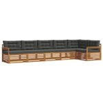 vidaXL Ensemble de canapés d'extérieur 6 pc Naturel et Anthracite