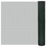 vidaXL Grillage Acier galvanisé et revêtement en PVC 25 x 1 m Vert