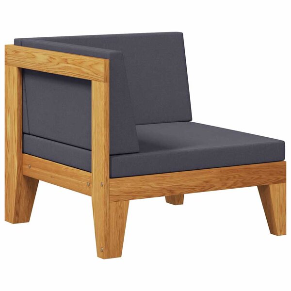 vidaXL Canapé d'angle sectionnel et coussins gris foncé Bois d'acacia