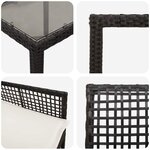 vidaXL Ensemble de salle à manger pour jardin 9 Pièces Noir Poly rotin