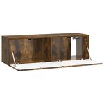 vidaXL Meuble TV mural 98 x 31 x 30 cm Chêne fumé Bois d'ingénierie