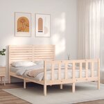 vidaXL Cadre de lit sans matelas bois de pin massif