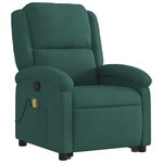 vidaXL Fauteuil de massage inclinable Vert foncé Velours