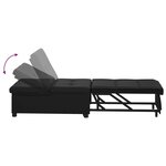 vidaXL Canapé-lit escamotable 67cm Noir Microfibre