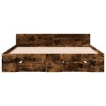 vidaXL Cadre de lit avec tiroirs sans matelas chêne fumé 150x200 cm