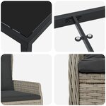 Ensemble de salle à manger de jardin vidaXL 7 pièces en poly rotin gris clair