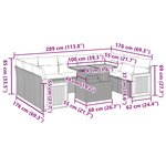 vidaXL Salon de jardin avec coussins 10Pièces beige résine tressée acacia